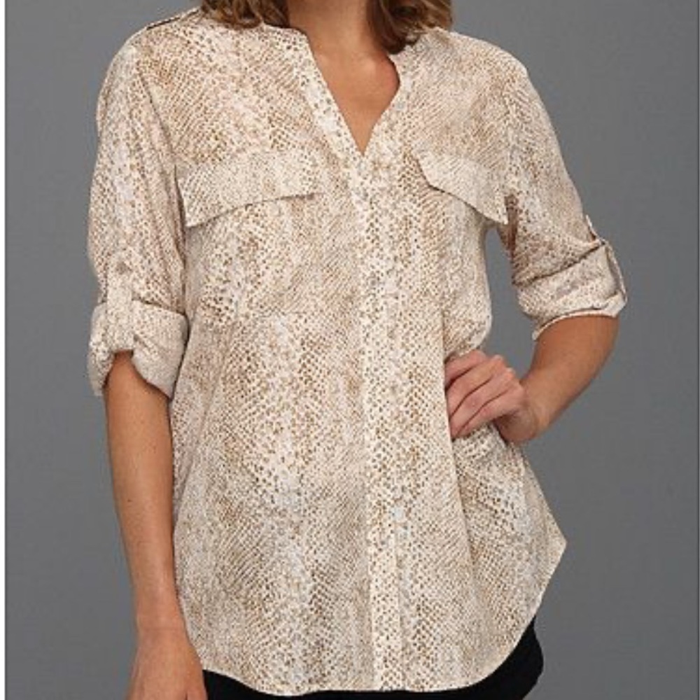 Calvin Klein Buttons Pockets Top Blouse - Picture 9 of 9